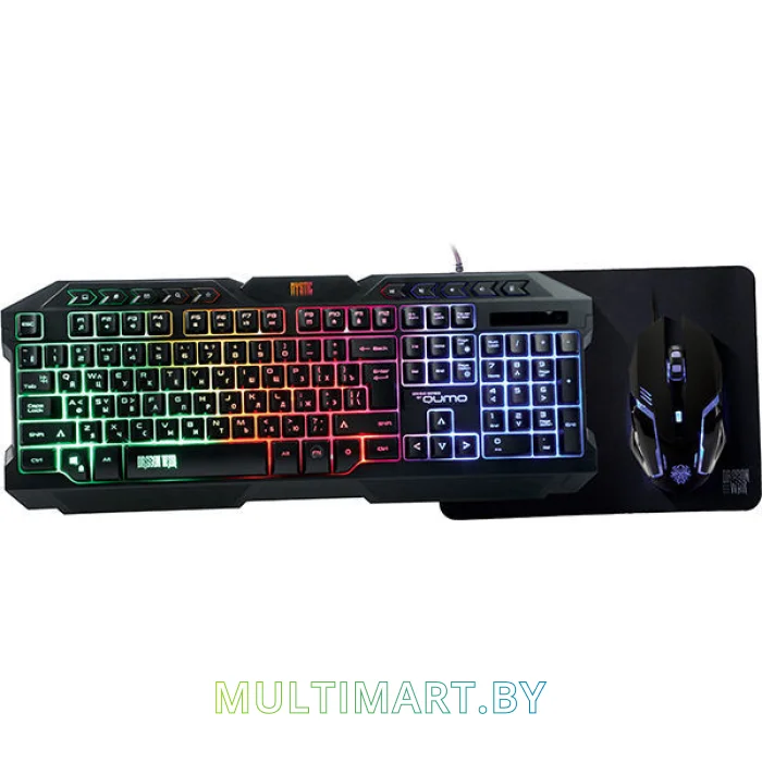 Комплект клавиатура + мышь с ковриком QUMO Mystic